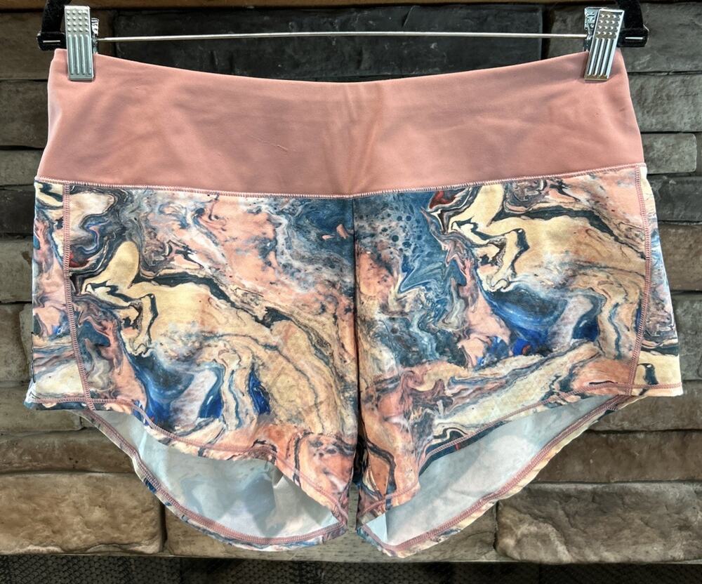 Women’s OISELLE Watercolor ROGA Athletic Lined Shorts Size 6 NWT *B8